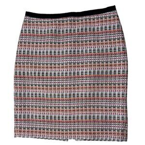 Talbots Petites Tweed Textured Colorful Pencil Skirt Fully Lined Size 12 Petite